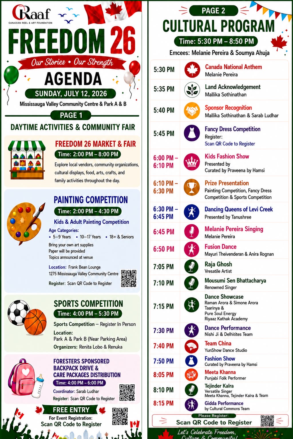Freedom 26 Agenda